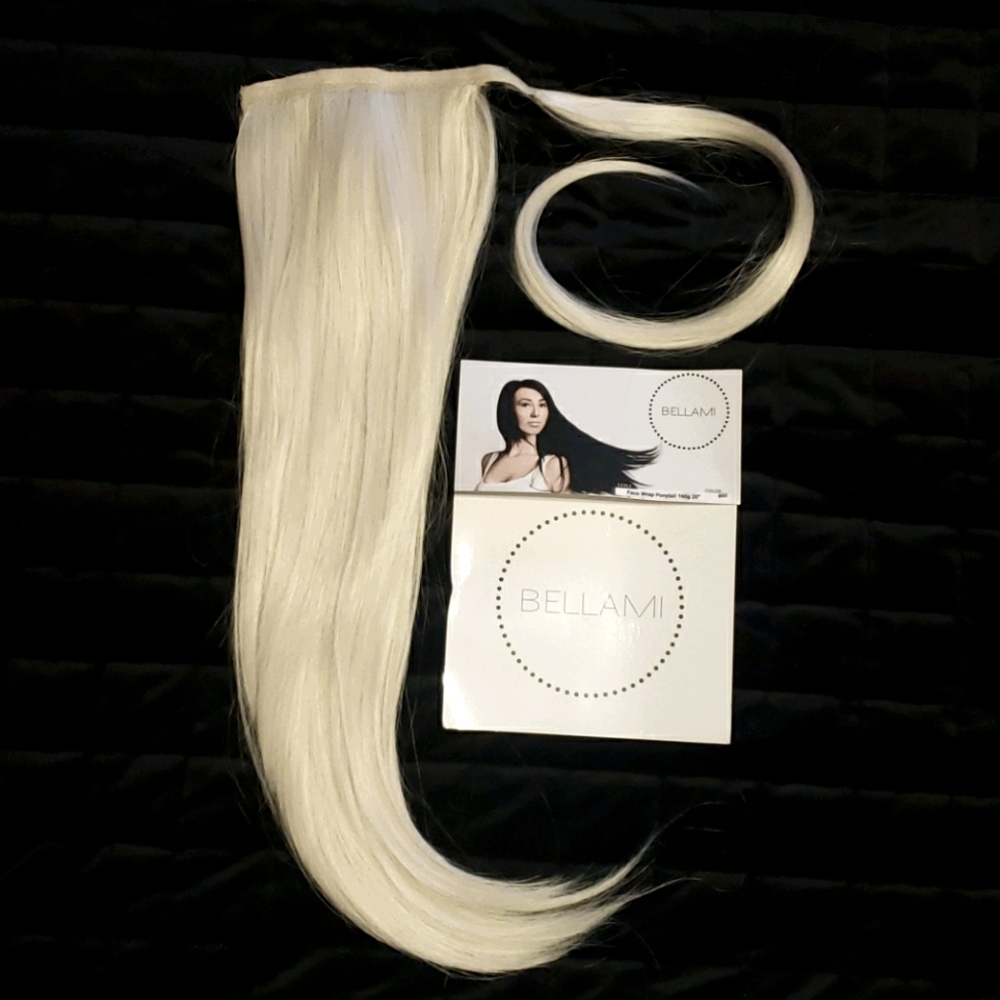 Bellami ash blonde wrap ponytail thick 20"  160g